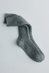 Highlands Sweater Socks in Charcoal/Oat Melange