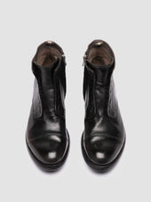 Hive 005 Dark Grey Leather Zipped Boots