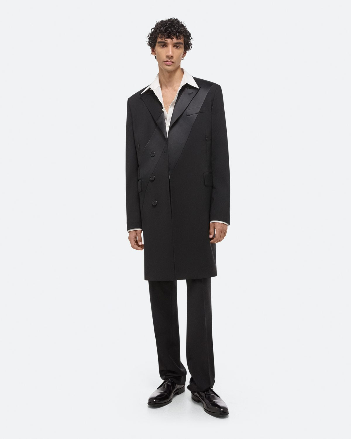 Virgin Wool Tuxedo Car Coat
