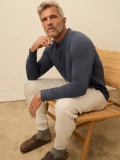 Long Sleeve Waffle Henley