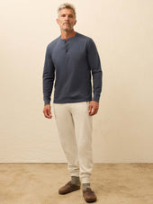 Long Sleeve Waffle Henley