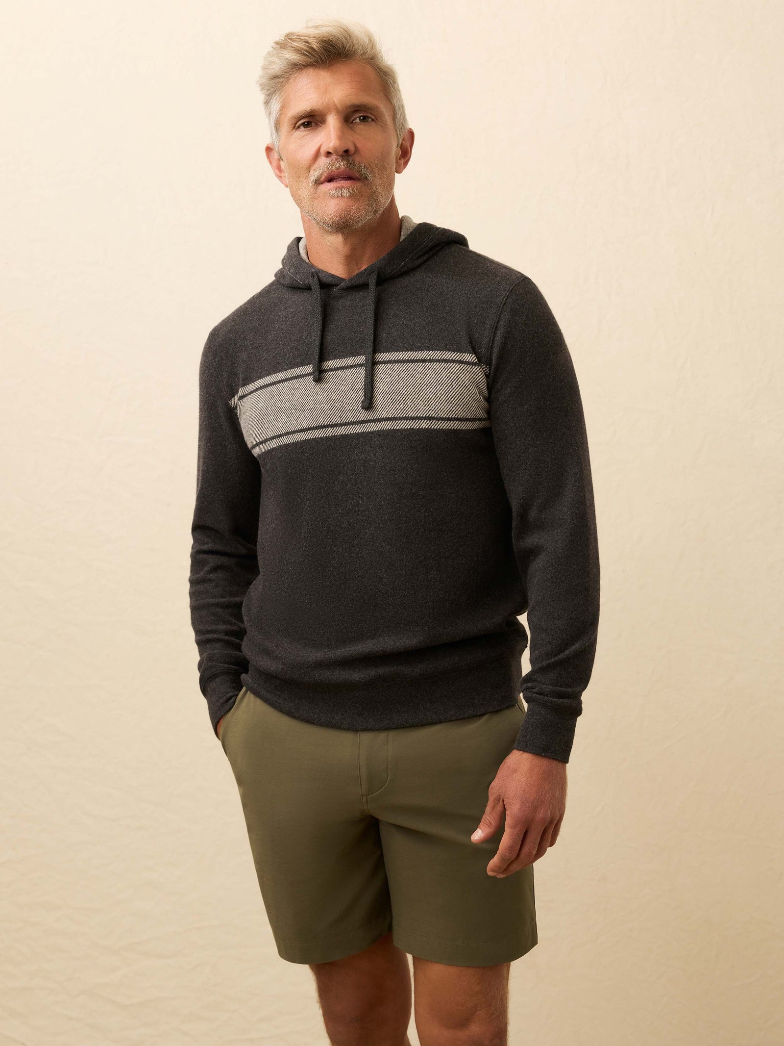 Legend™ Sweater Hoodie - Charcoal Heather Surf Stripe