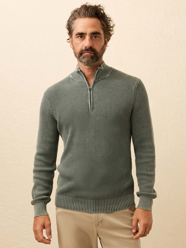Sunwashed Quarter Zip Sweater