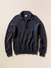 Heirloom Long-Sleeve Sweater Polo - Ridge Black