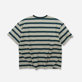 Horizon Stripe Half T Shirt Dark Green