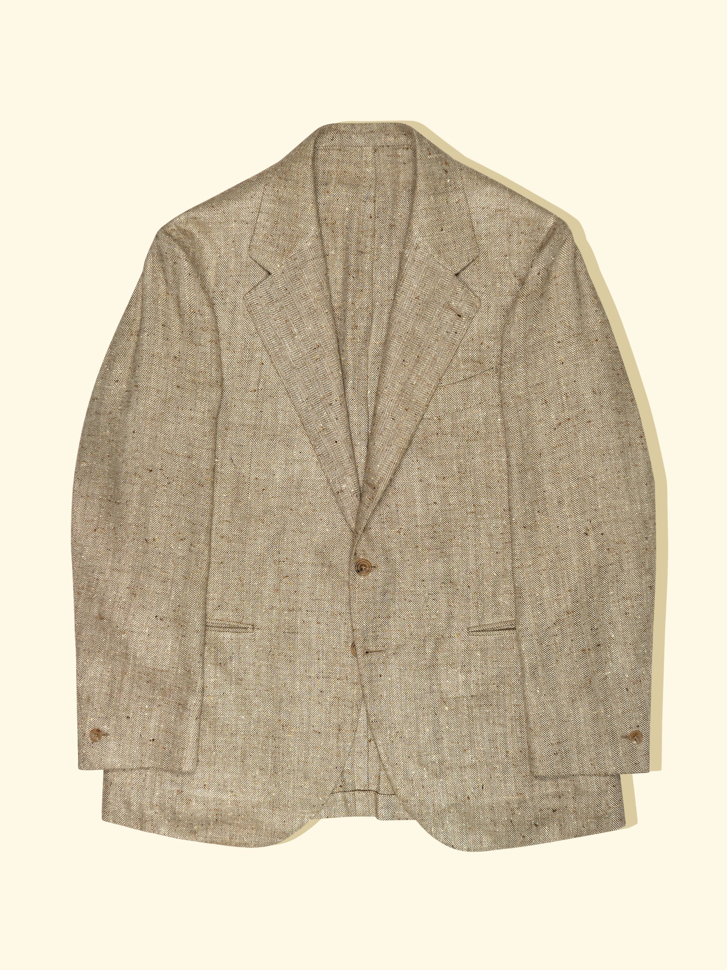 Silk Linen Sport Jacket Burnt Honey Herringbone The Anthology
