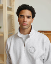 Half Zip Fleece Sweatshirt Cloud Unisex