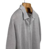 Half Zip Short Sleeve Polo In Ribbed French Linen
