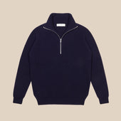 Cashmere alpine half zip sweater in navy