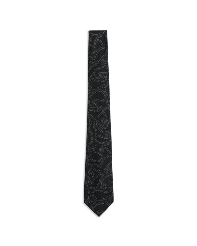 Hand Drawn Paisley Tie - Black