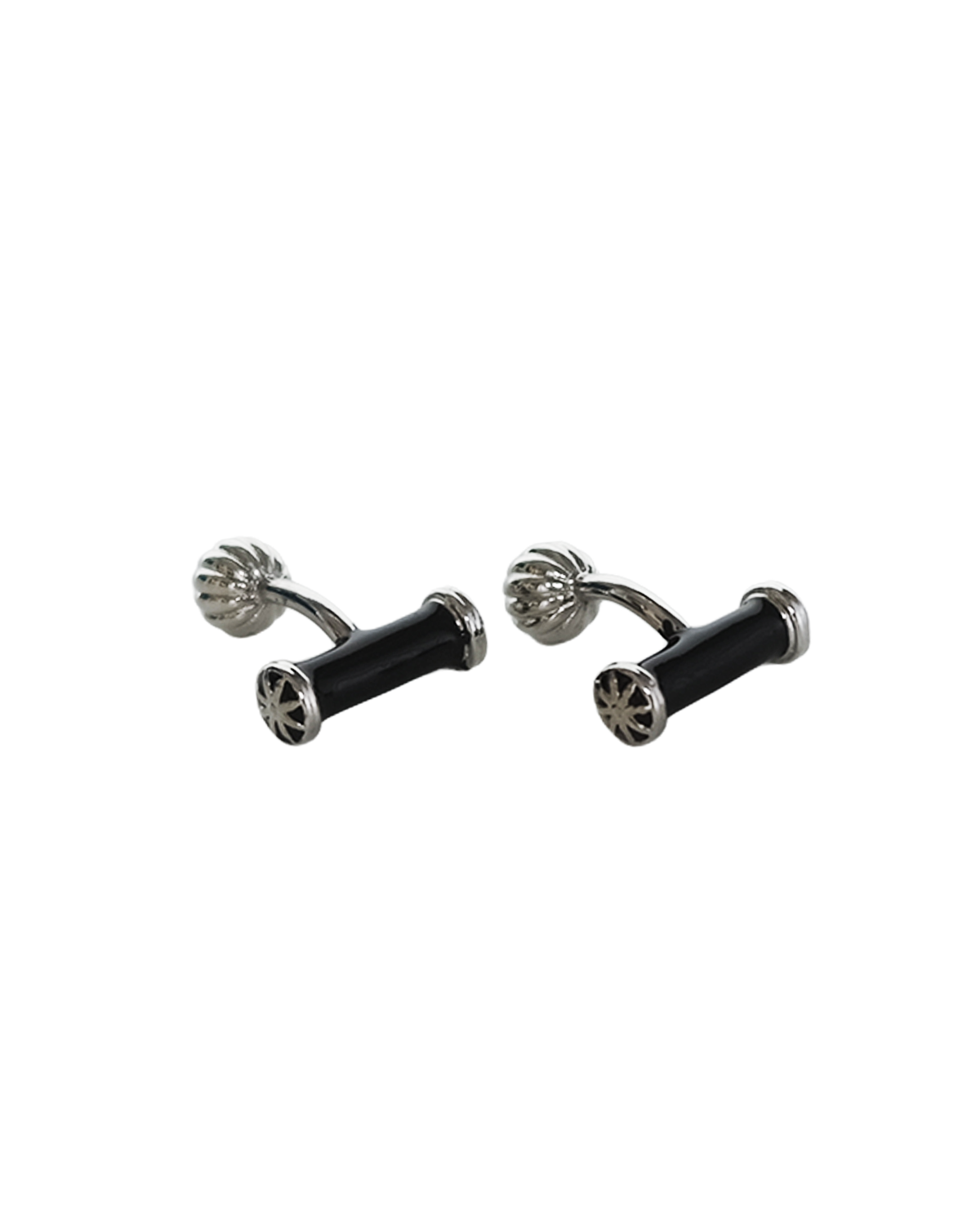 Hand Enamelled Bar Cuff Links Silver