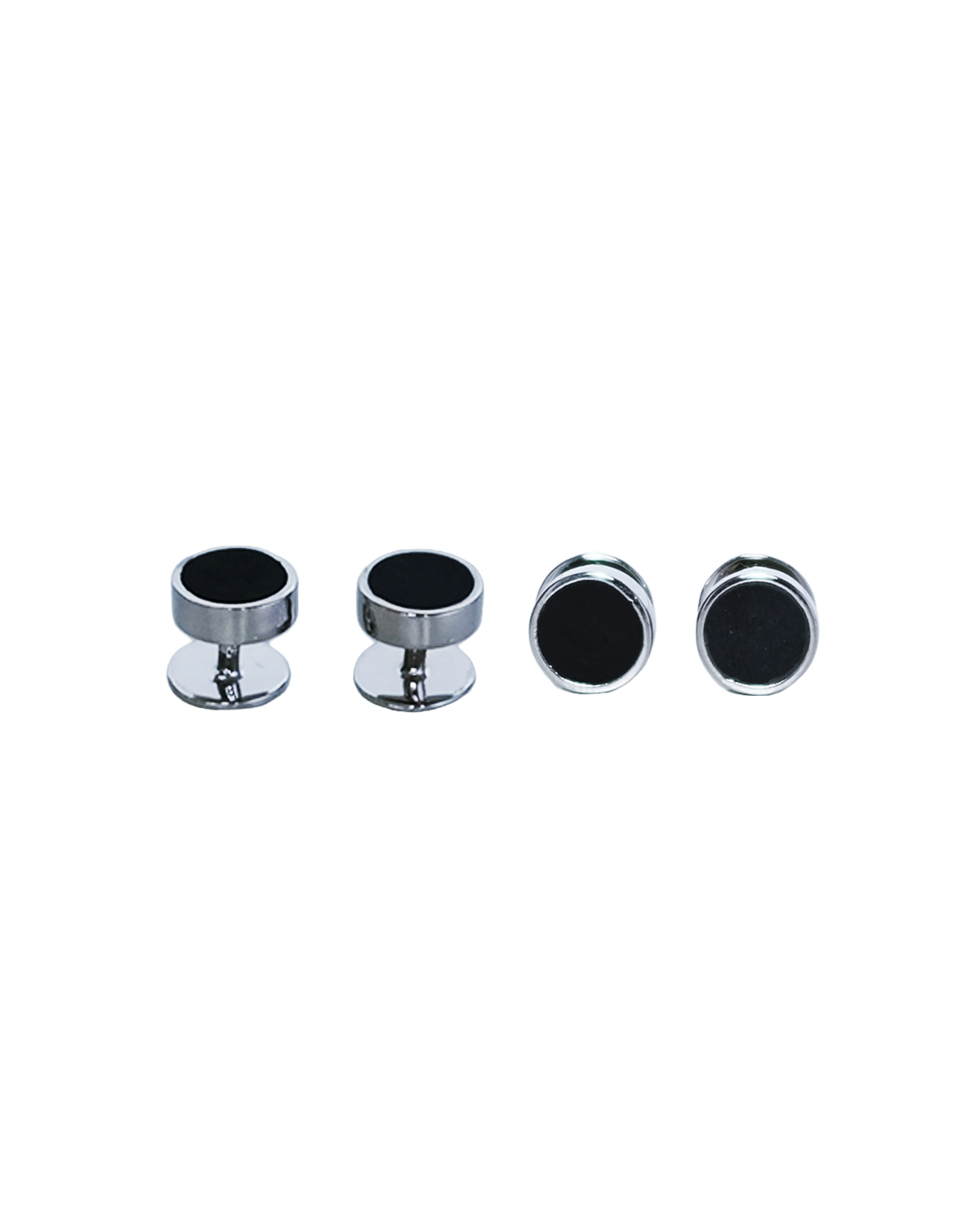 Hand Enamelled Shirt Studs Silver