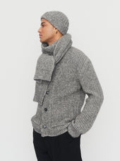 LINUS 30-07-5 | Heavy Rib Cardigan | Silver