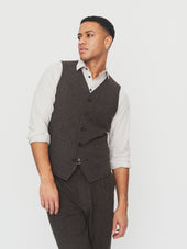 KNUD 30-44-9 | Casual Waistcoat | Brown Wool Pin