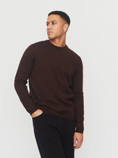 ESKE 30-04-7 | Knitted Crew Neck Sweater | Chocolate