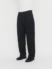 BOBBY 30-30-2 | Wide Pleated Trousers | Black Flowers