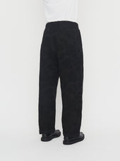 BOBBY 30-30-2 | Wide Pleated Trousers | Black Flowers
