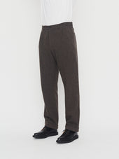 SUNE 30-44-9 | Classic Pleated Trousers | Brown Wool Pin