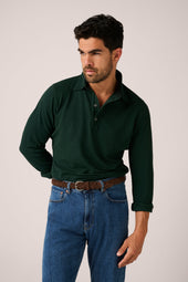 Hastings Long Sleeved Polo - Scarab Green