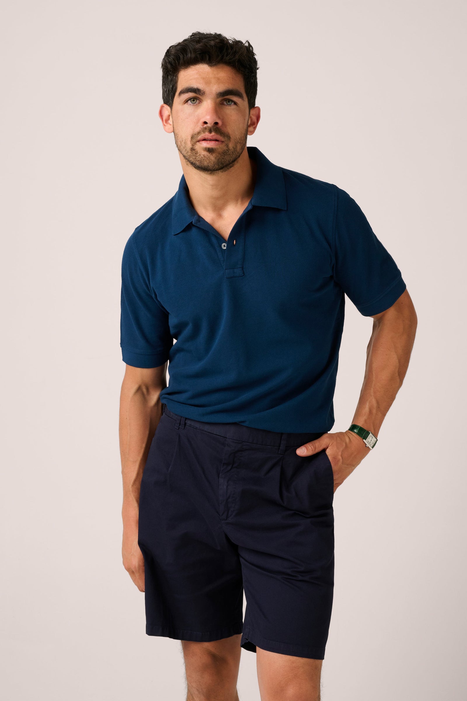 Rosebud Short Sleeve Polo Marine