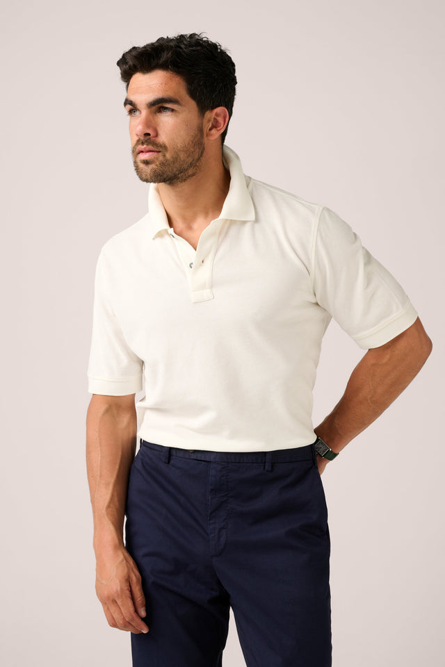 Rosebud Short Sleeve Polo - Off-white