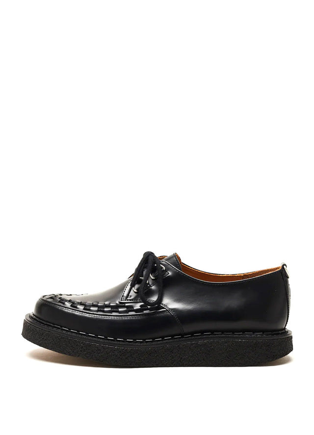 HATTON | Basketweave Leather Shoe | Black