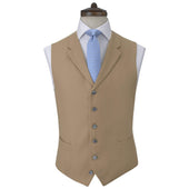 Tan Single breasted lapel wool waistcoat