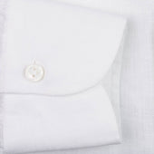 Linen Semi Spread Shirt - White - Plain