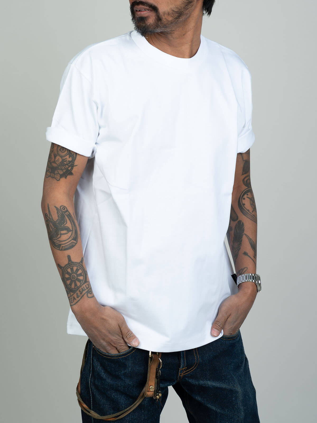 White Heavyweight Knit T-Shirt – 11oz