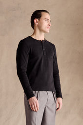 Ribbed Henley Shirt