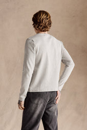 Ribbed Henley Shirt Grey