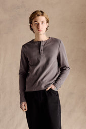 Ribbed Henley Shirt