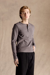 Ribbed Henley Shirt
