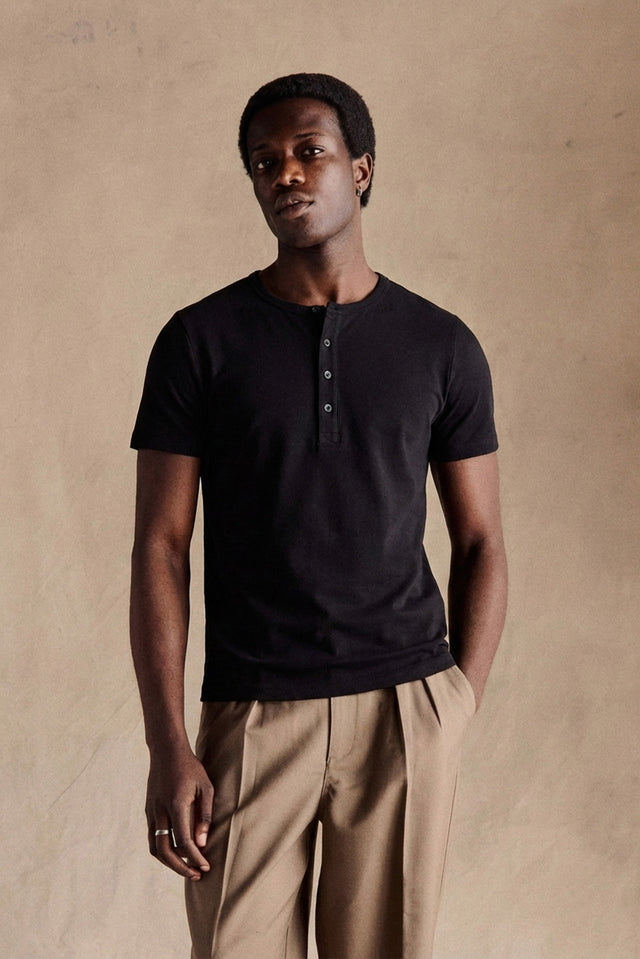 Henley Short Sleeve | Black