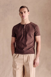 Henley Short Sleeve | Dark Brown