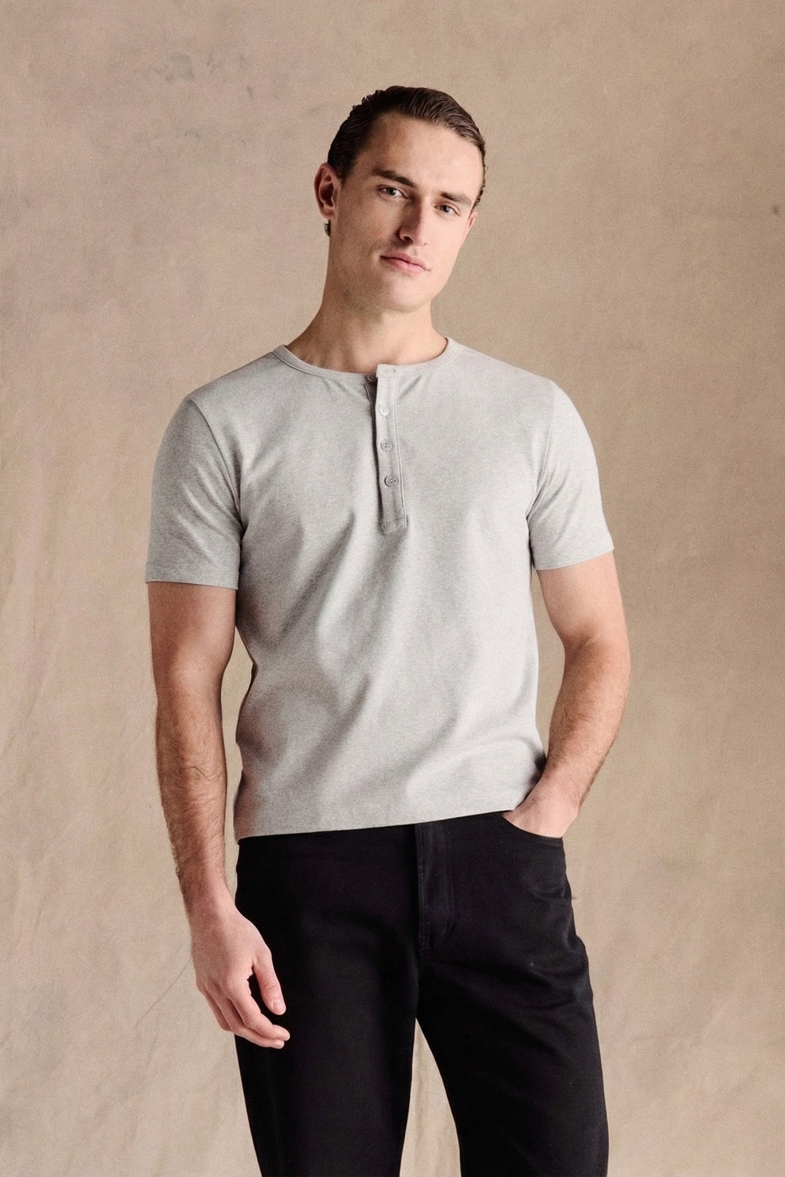 Henley Short Sleeve Grey