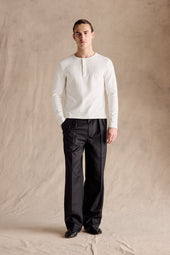 Ribbed Henley Shirt