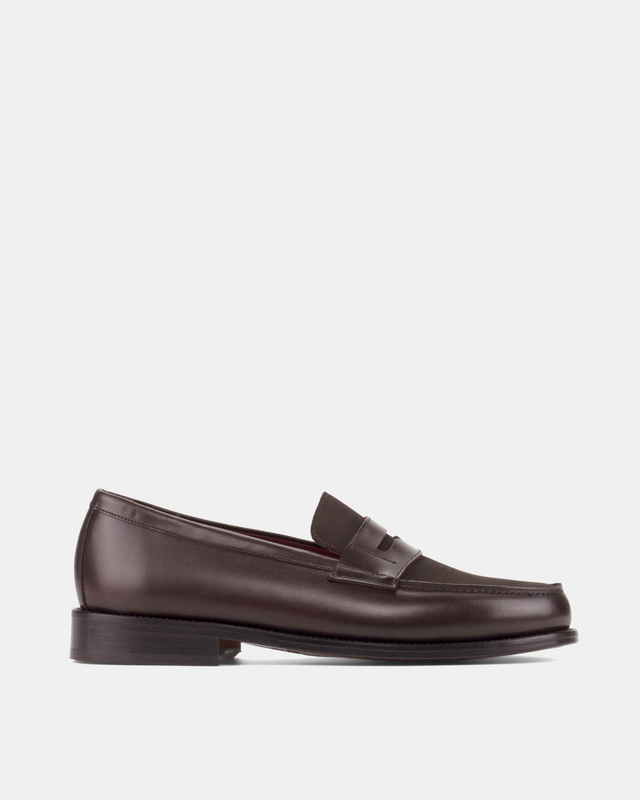 Henry Brown Calf & Suede Penny Loafer - 144