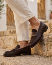 Henry Calf Suede Penny Loafer 144