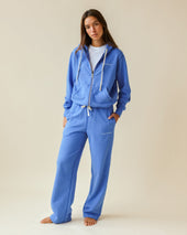 Wide Leg French Terry Sweatpant Blue Unisex