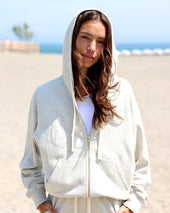 French Terry Zip Hoodie Eggshell Unisex