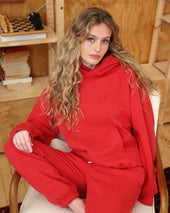 Flag Fleece Hoodie Red Unisex