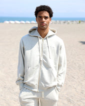 French Terry Zip Hoodie Eggshell Unisex