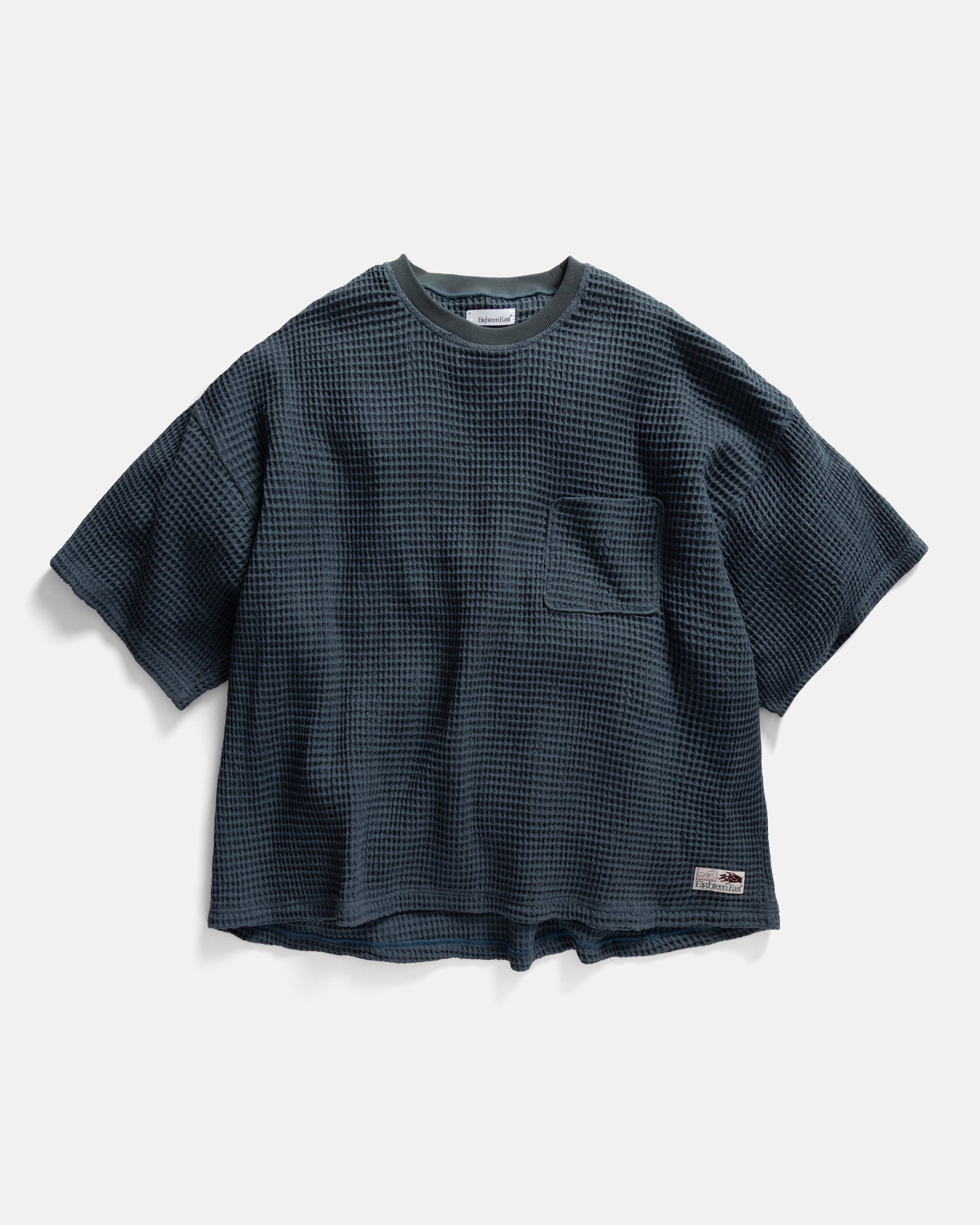 Hirock Half Sleeve Crewneck Dark Chunky Woven Cotton Thermal