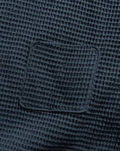 HIROCK HALF SLEEVE CREWNECK - DARK SLATE CHUNKY WOVEN COTTON THERMAL