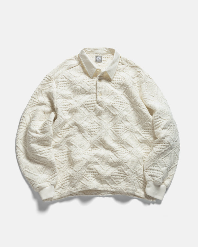HOMER “SWEATER” POLO - WHITE HANDLOOM COTTON BLANKETING