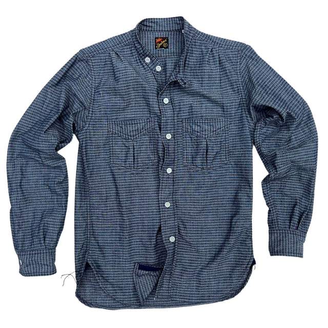 “HOMESTEADER” Shirt - Indigo Jacquard