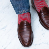 Gris Clair Rouge Pied De Poule Super Solide Fil D Cosse