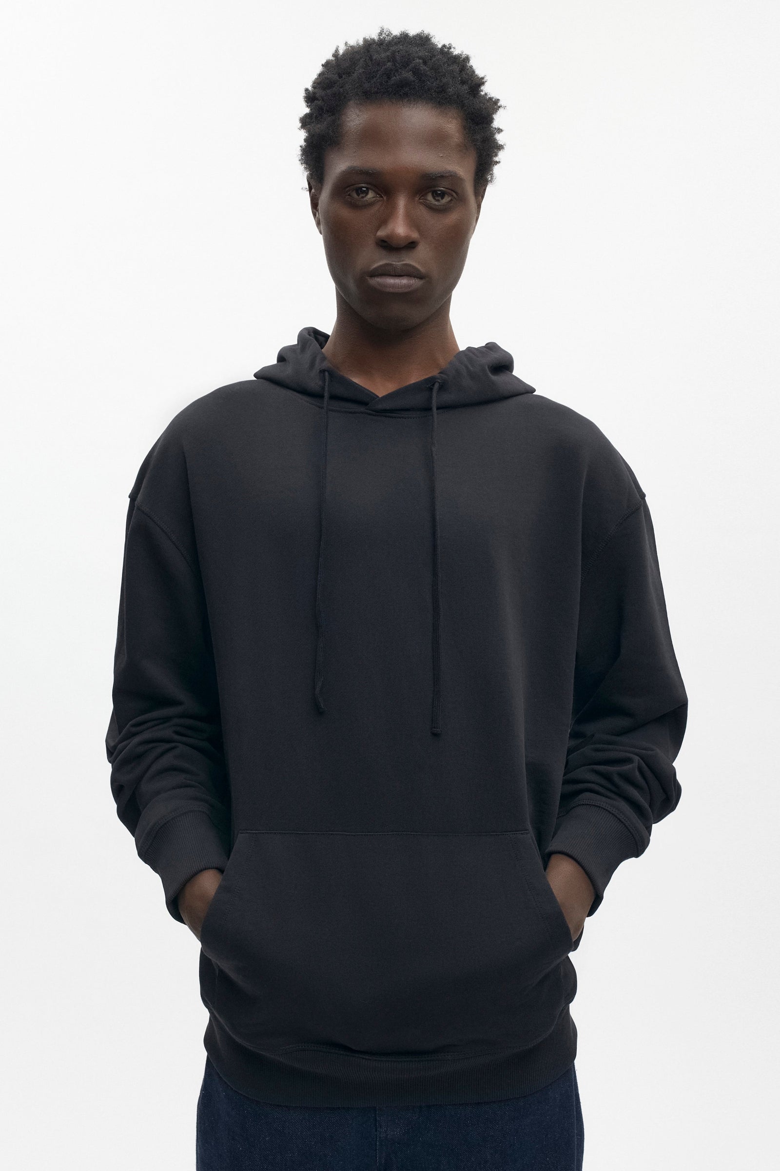 Unisex Drawstring Hoodie in Black