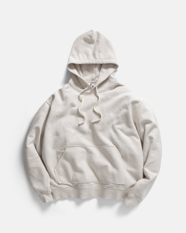 NOVIS HOODED SWEATSHIRT - ECRU 19oz. ALL COTTON LOOPBACK TERRY FLEECE